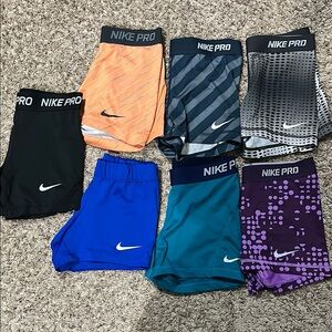 Nike Pro Women’s Shorts - Pack of 7, XS